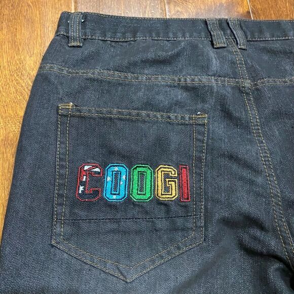Coogi Australia Vintage Y2K Embroidered Black Denim Jeans Men's Size  38 x 34 - Picture 5 of 10